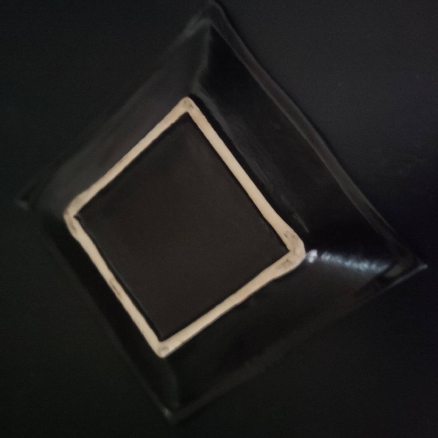 Handmade cracked blue ceramic ashtray