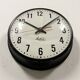 Vintage Black School Wall Clock from Lathem, 1980s