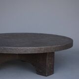 Table basse ronde brutaliste en résine, années 1970