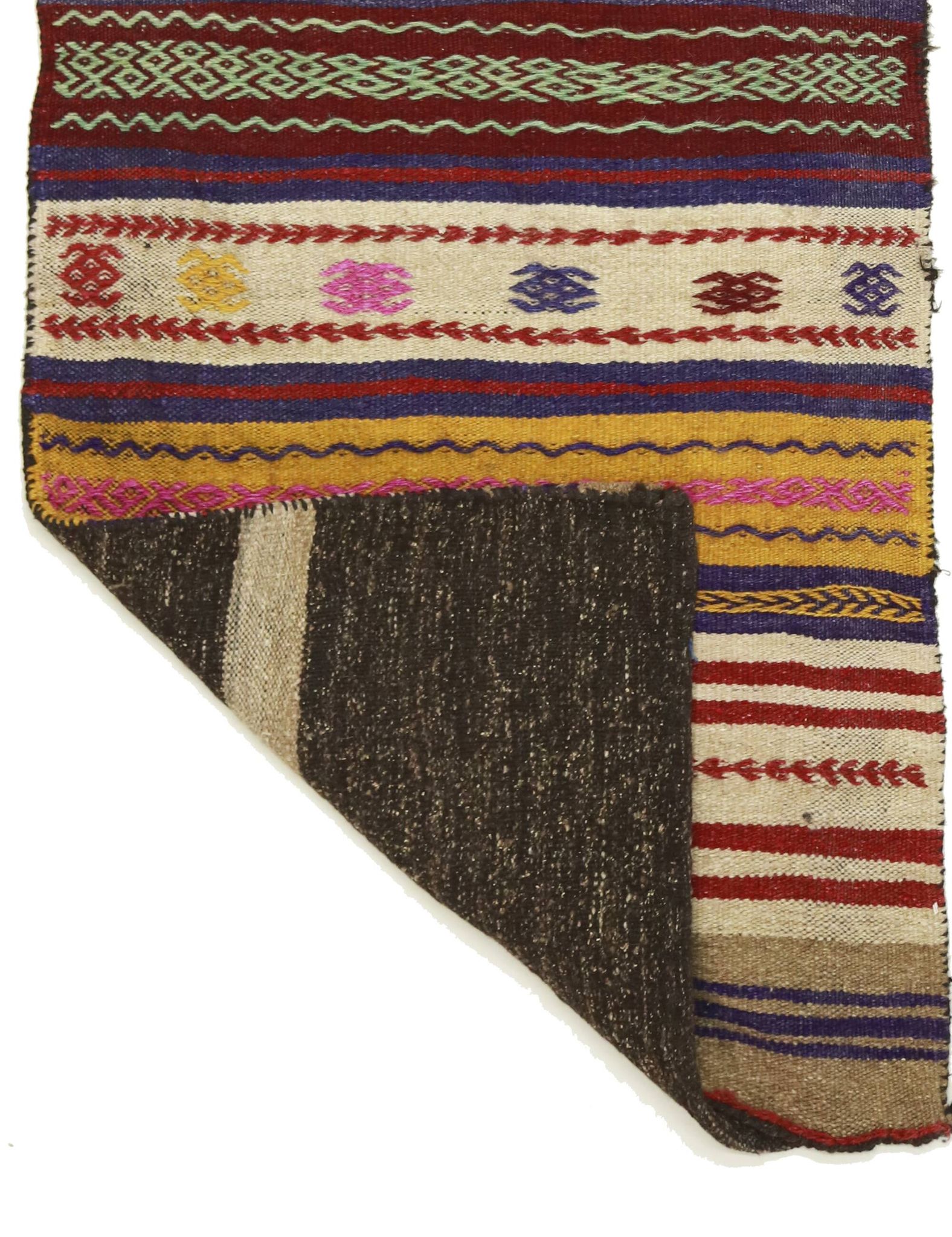 Area kilim rug ,vintage wool turkish handknotted kilim, 164 cmx 69 cm rug