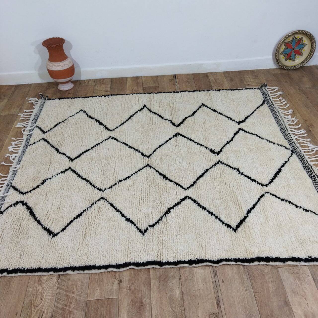 Handmade Moroccan Berber rug 220 x 190 cm