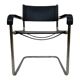 Set of 4 bauhaus cantilever chairs black leather and chrome design