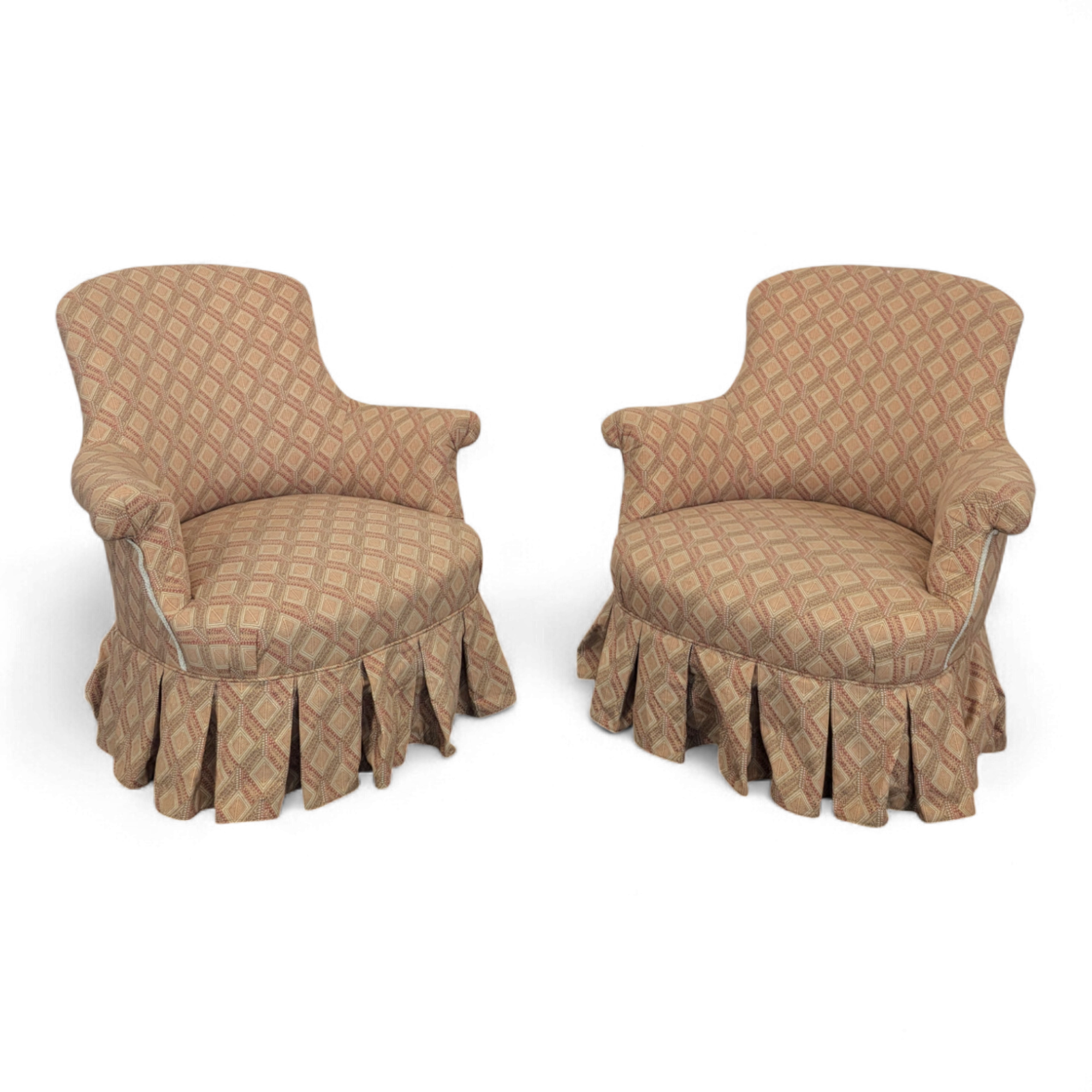 Pair of frog armchairs from the Napoléon III period.