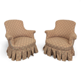 Paire de fauteuils crapauds époque Napoléon III