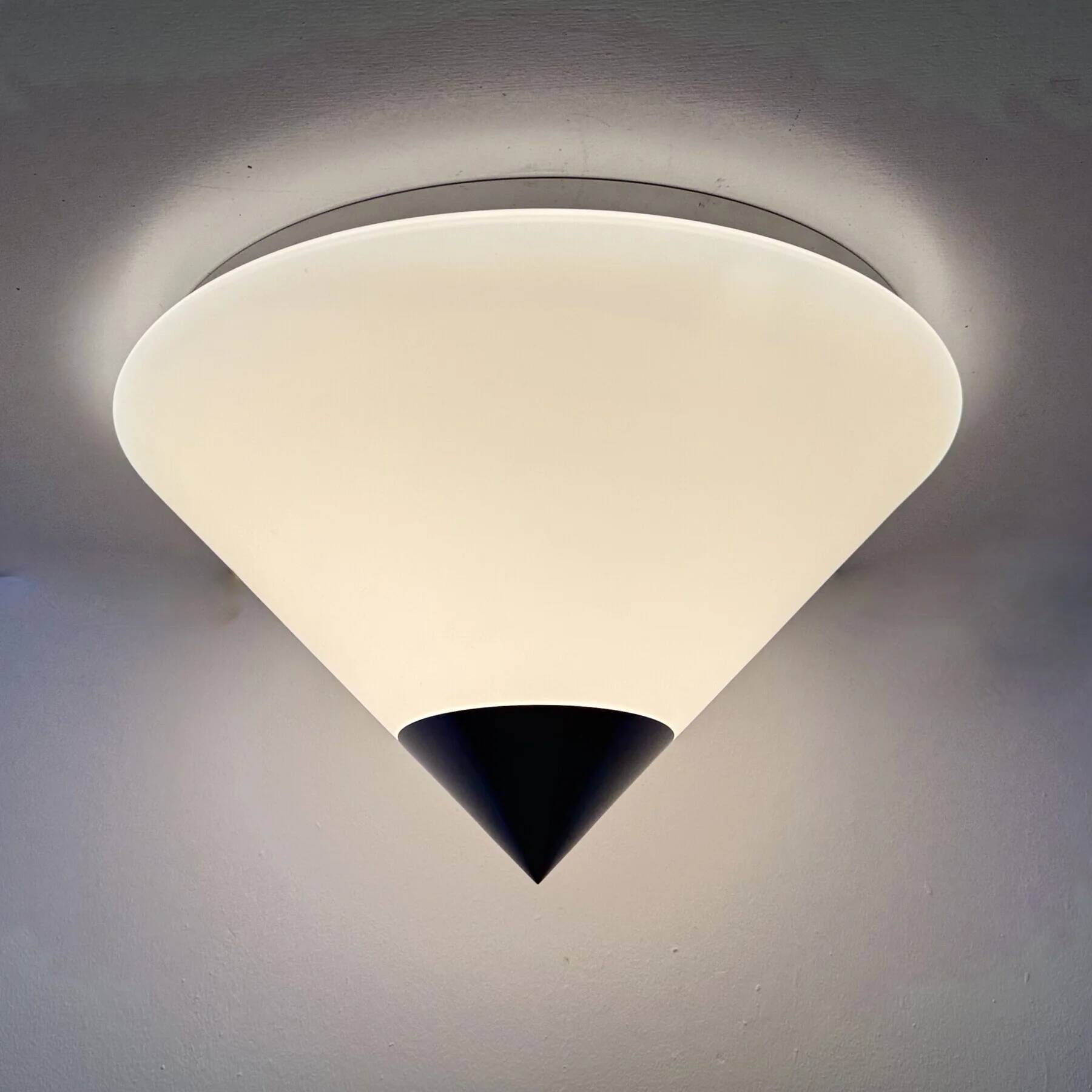 Limburg Glashütte wall ceiling lamp flush mount, 1970s
