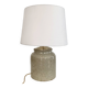 Lampe grès, câble tissu 2 M, abat-jour coton