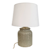 Lampe grès, câble tissu 2 M, abat-jour coton