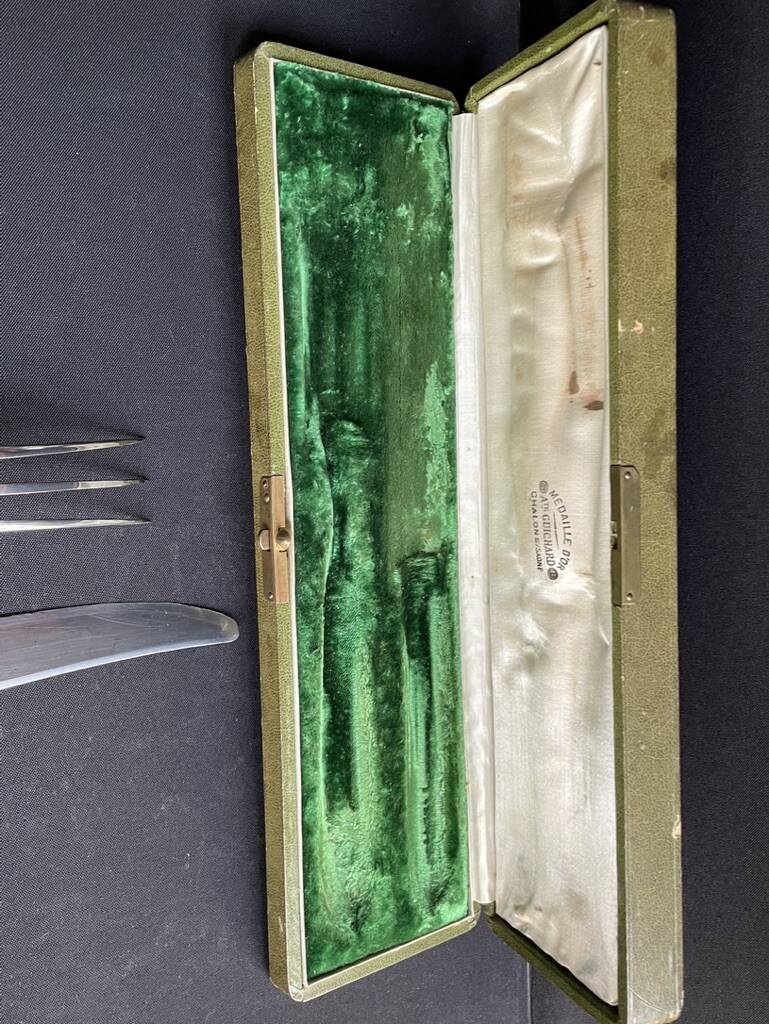 Silver cutting service stuffed in a case - ATE Guichard & Émile Puiforcat - 19th century