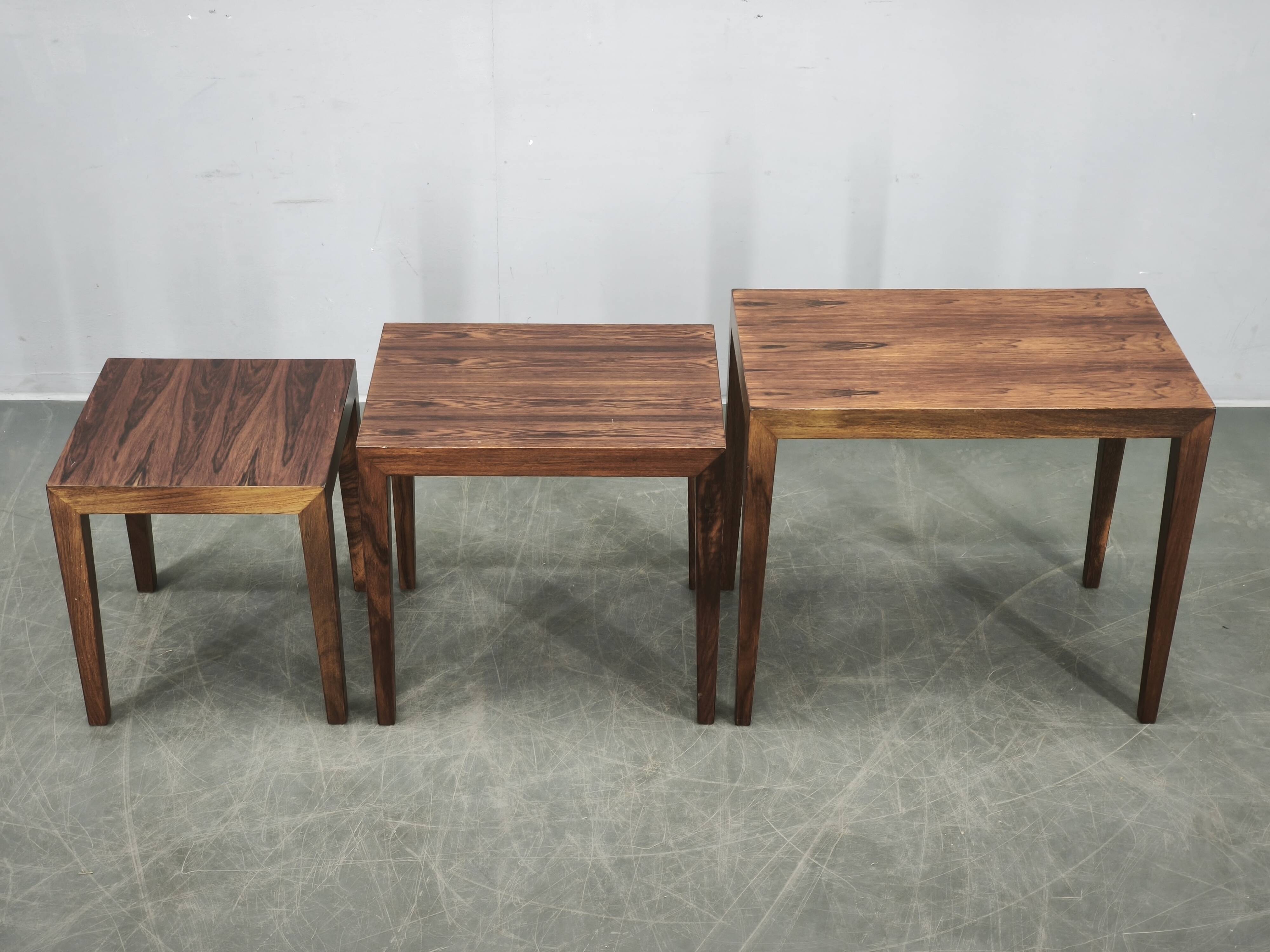 Severin Hansen Nesting Tables for Haslev, Denmark, 1960s