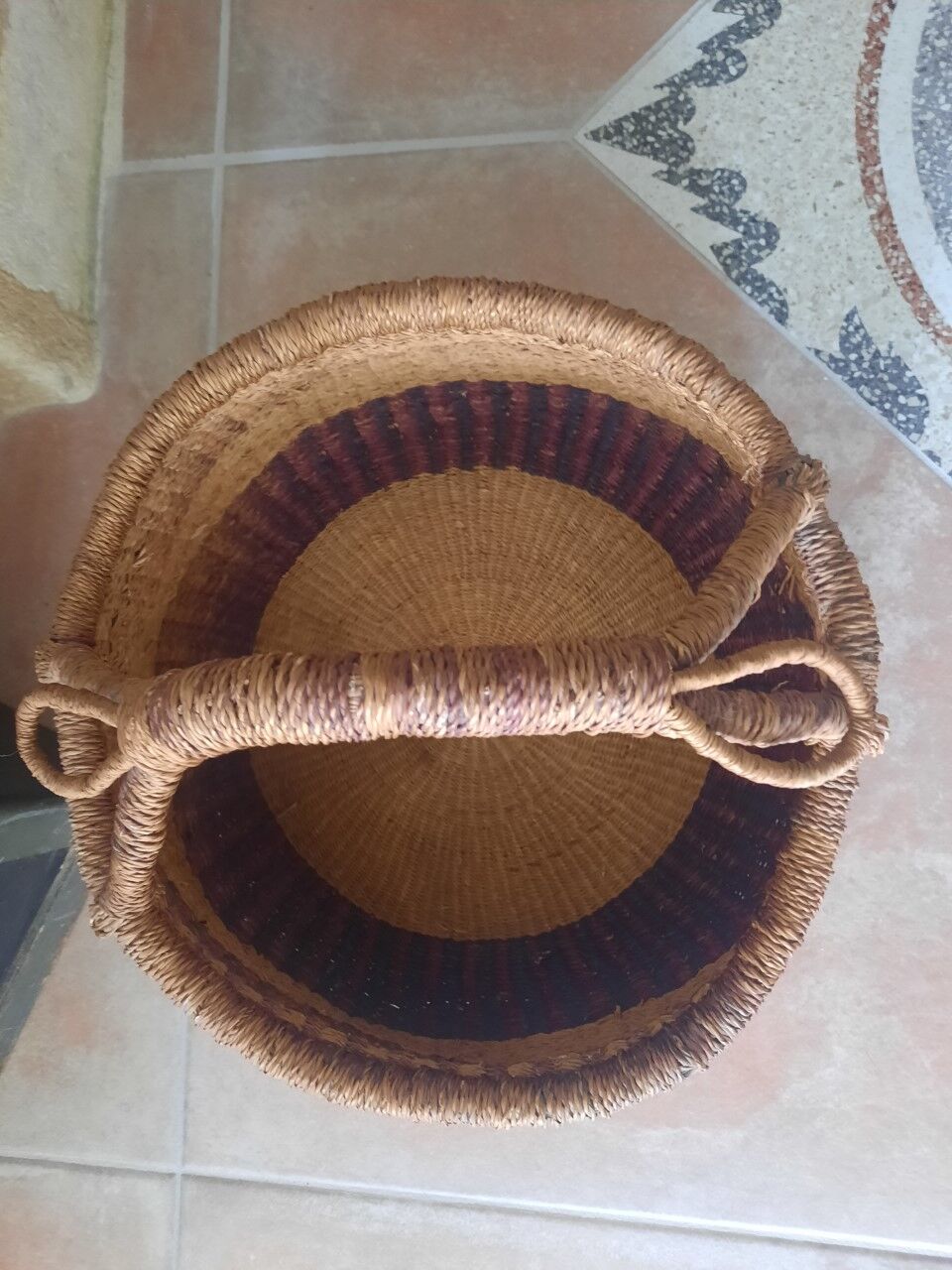 Old basket in soft wicker