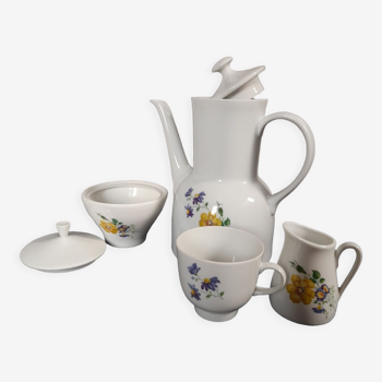 Coffee maker floral decoration Bavarian porcelain vintage 1950