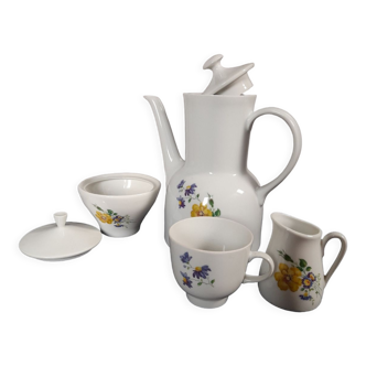 Coffee maker floral decoration Bavarian porcelain vintage 1950