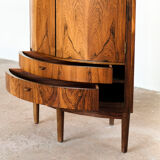 Compact danish corner cabinet in rosewood