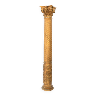 Colonne en bois doré