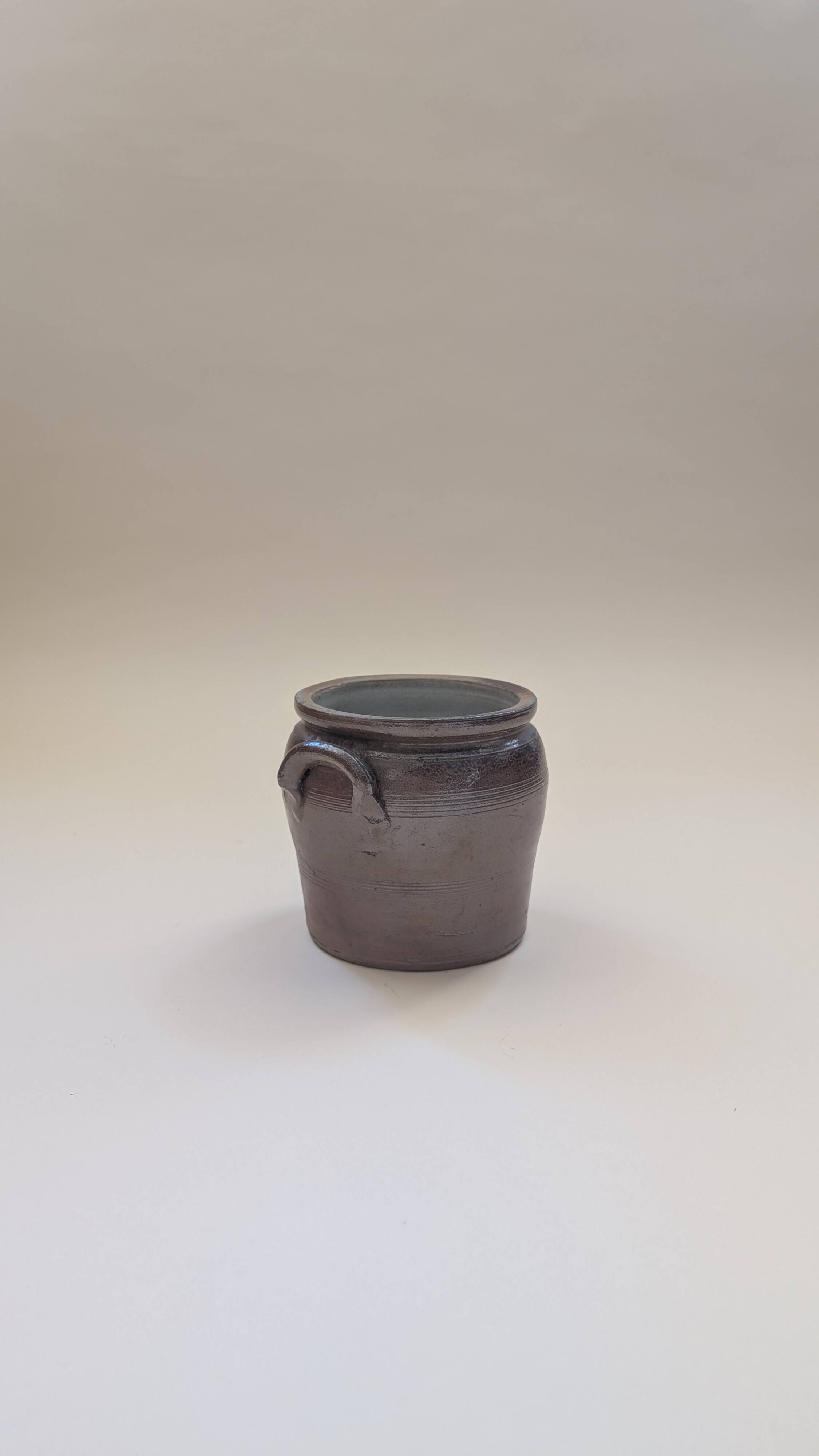 Brown glazed stoneware pot — Antique pottery