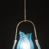 Lovely Blue Art Decò Barovier e Toso Pendant Light, 1930s