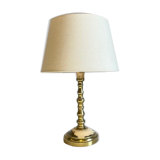 Solid brass lamp and fabric, 60s