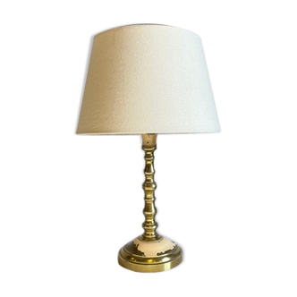 Solid brass lamp and fabric, 60s