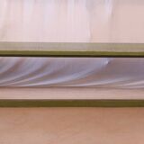 Old Burmese teak bench with original green patina