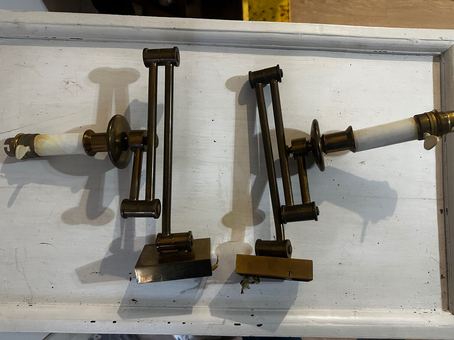 Paire d’appliques murales articulées- Georges W Hansen Metalart- 1950-