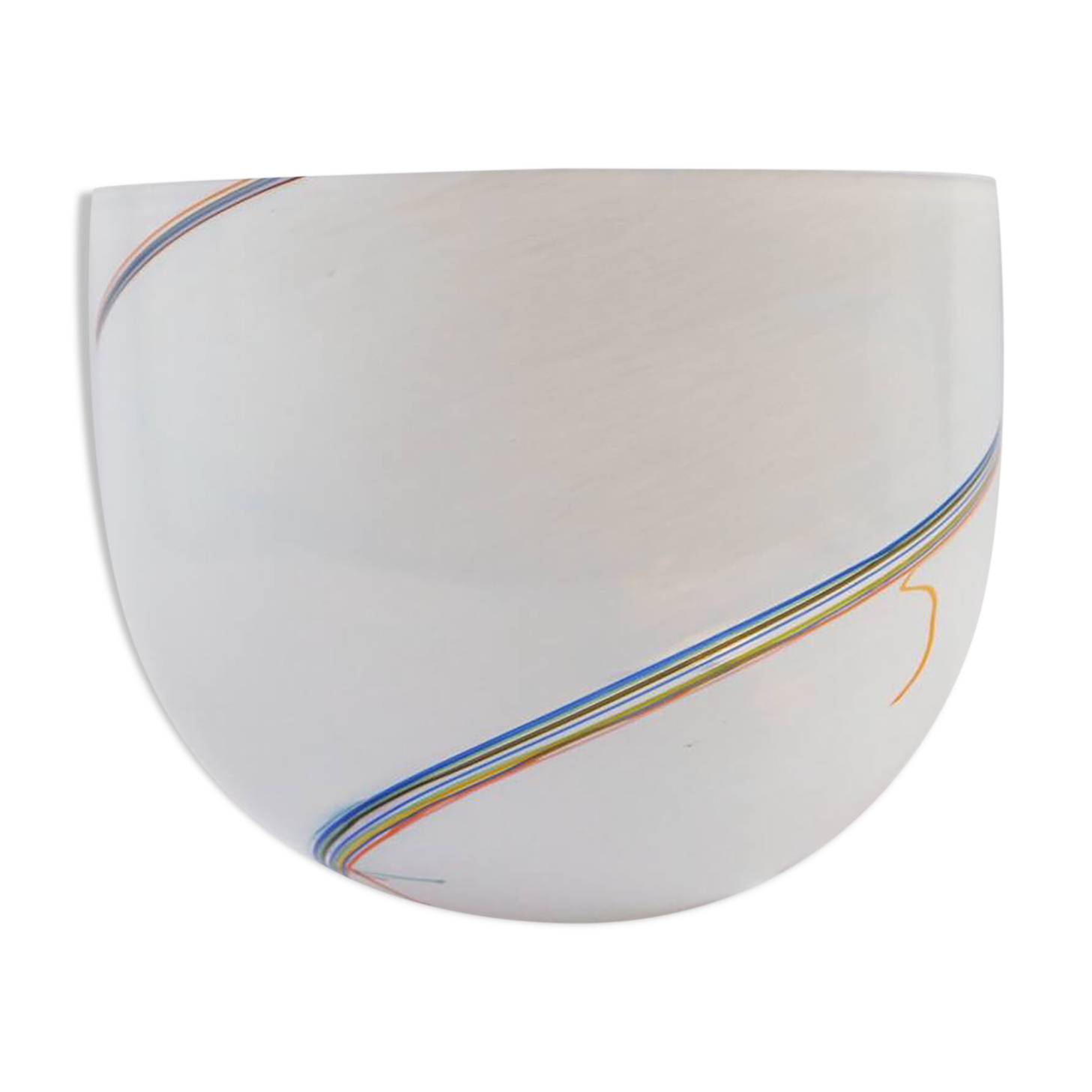 Kosta Boda bowl-centerpiece, 1980s / 90s, white with multicolor filaments.