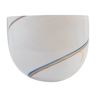 Kosta Boda bowl-centerpiece, 1980s / 90s, white with multicolor filaments.