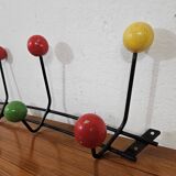 Vintage wall coat rack 8 multi-colored balls