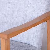 Pair of Restored Mid-Century Armchairs, Beech, New Upholstery, Czech, 1960s