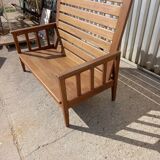 Scandinavian style oak bench in the 60s
