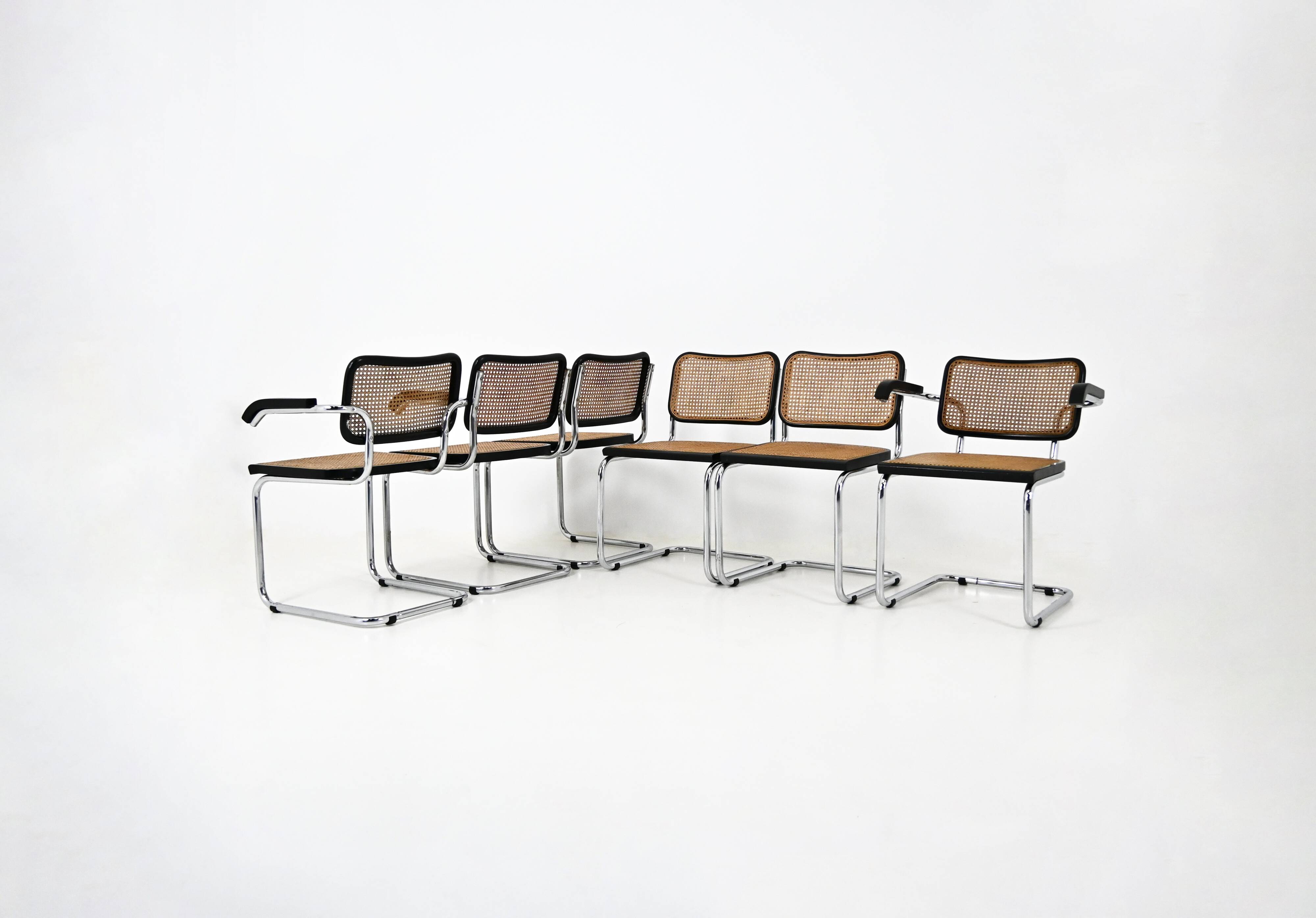 Ensemble de 6 chaises de salle à manger Style B32 de Marcel Breuer