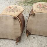Pair of armchairs in walnut 1930