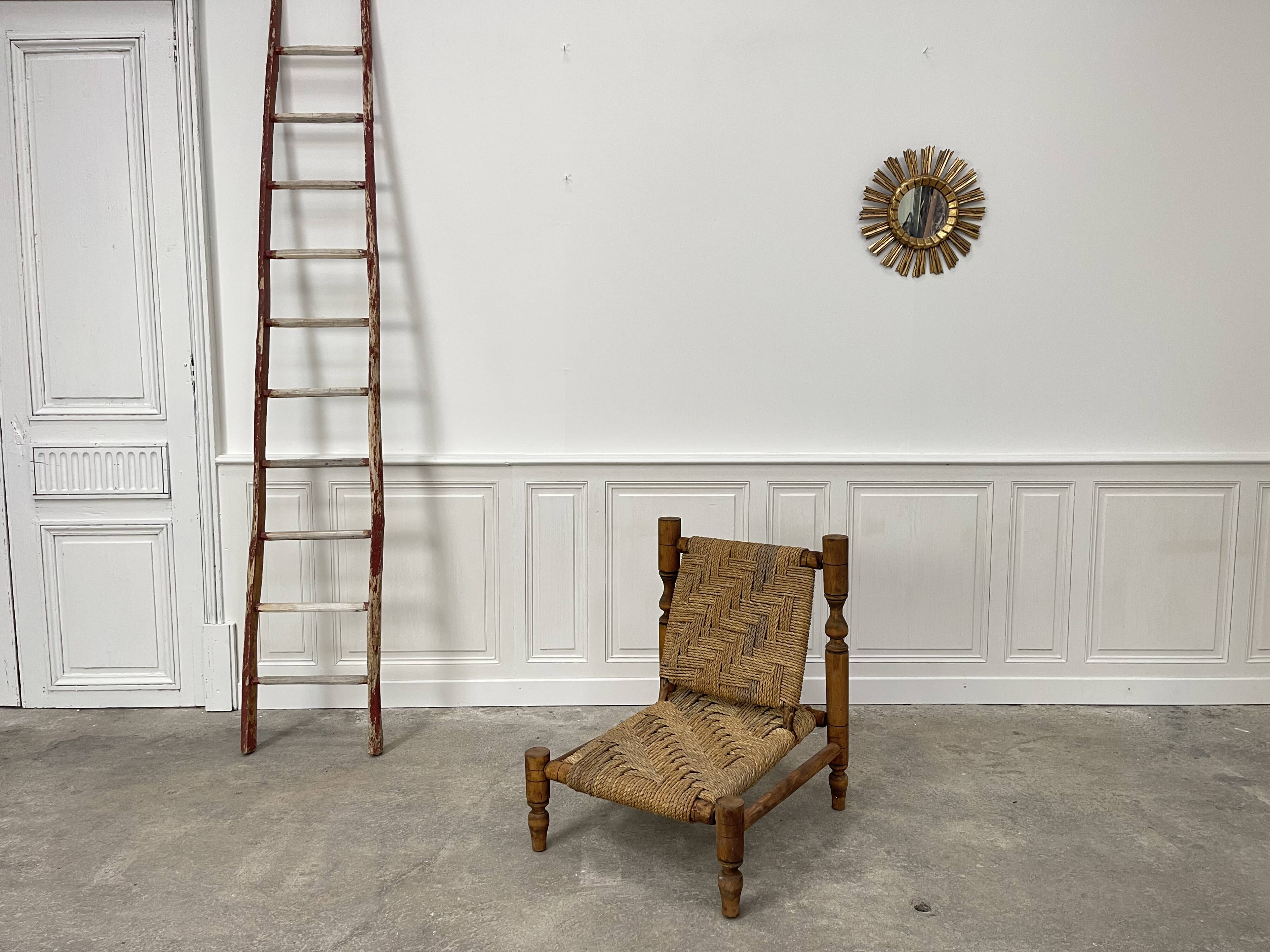Rope and beech armchair