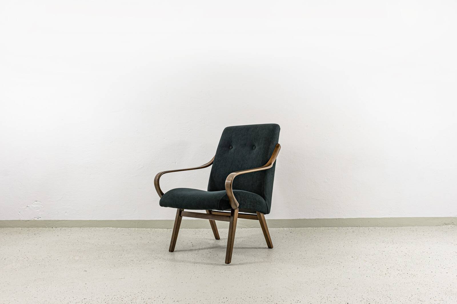 Black armchair by Jaroslav Šmídek for TON, Czechoslovakia, 1960's