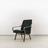 Black armchair by Jaroslav Šmídek for TON, Czechoslovakia, 1960's