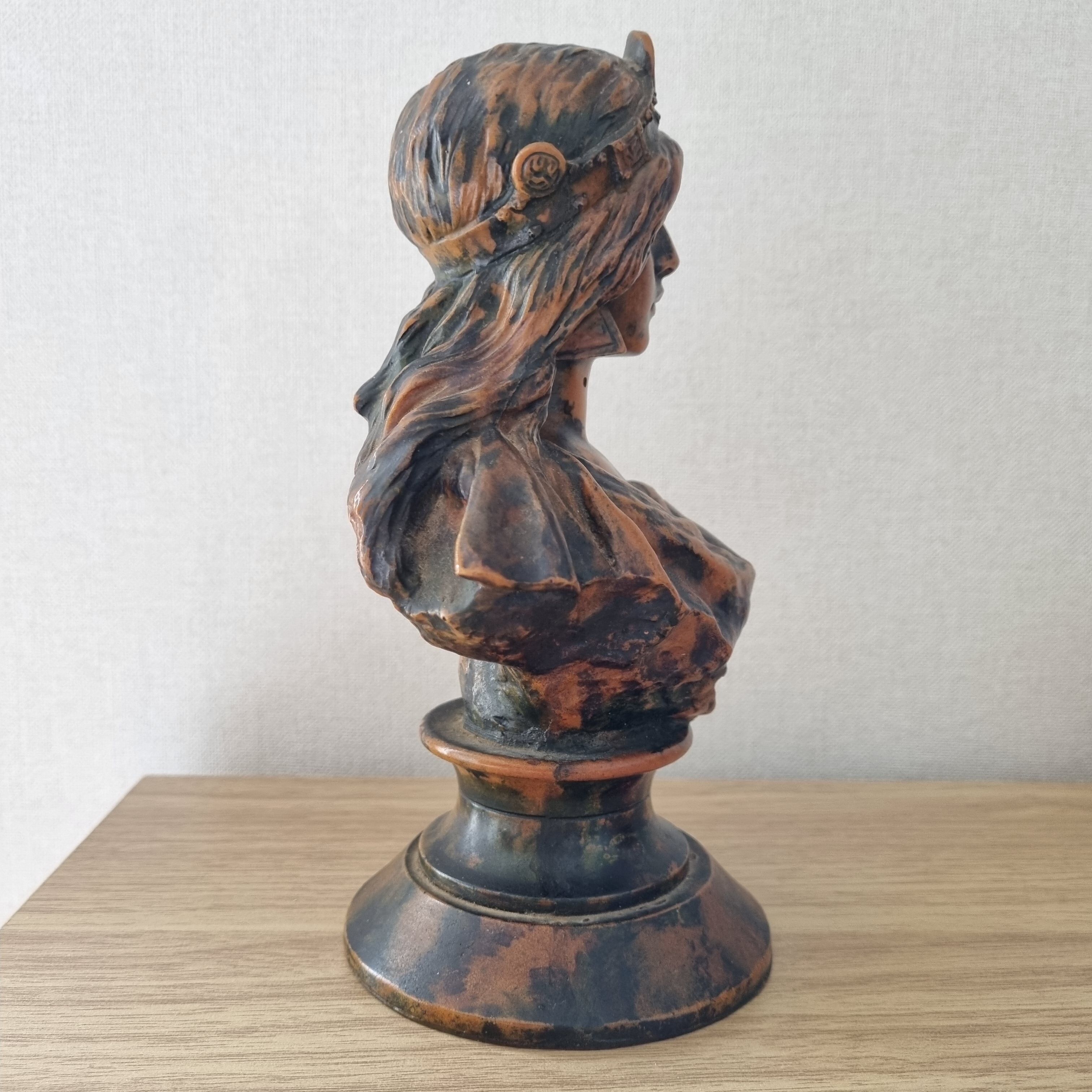 Bronze woman bust Emmanuel Villanis