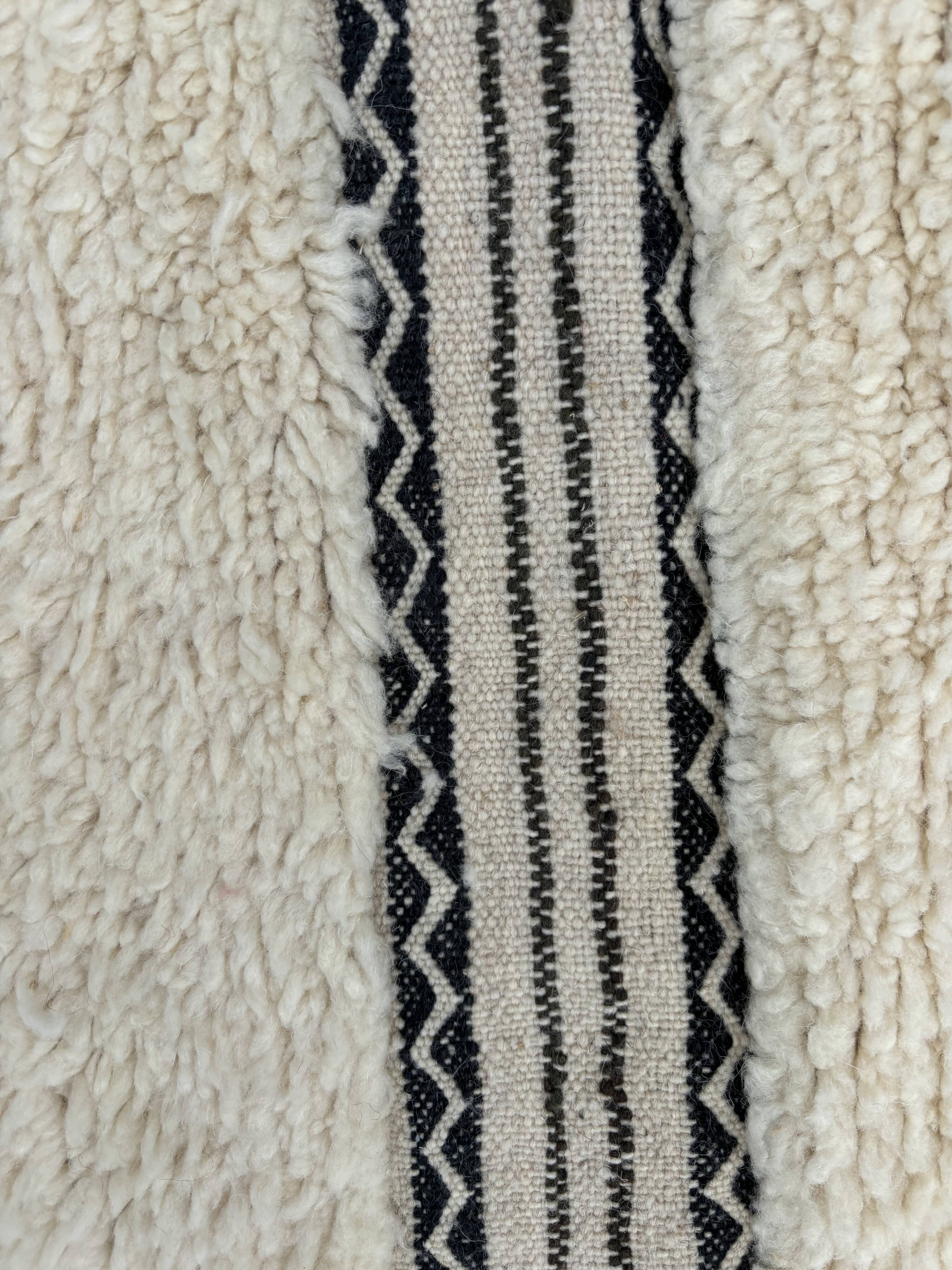 White Berber carpet in new Beni Ourain wool 160x280 cm