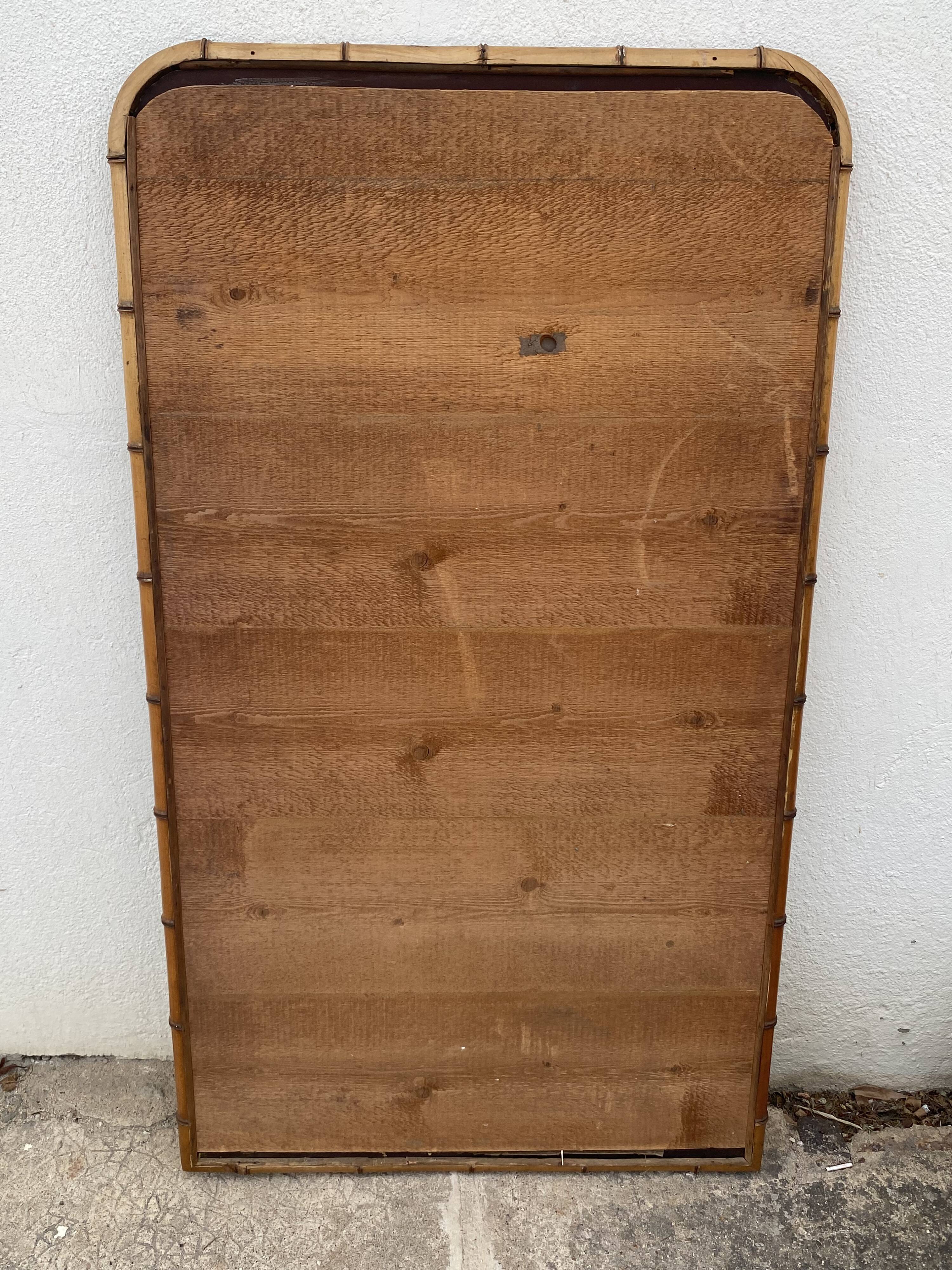 Wooden mirror imitation old bamboo