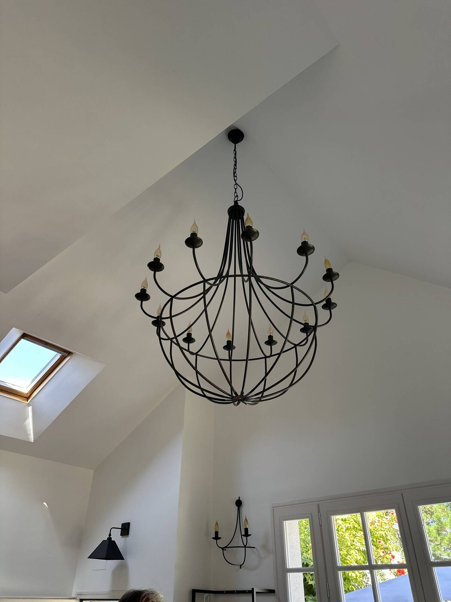 black metal monumental chandelier