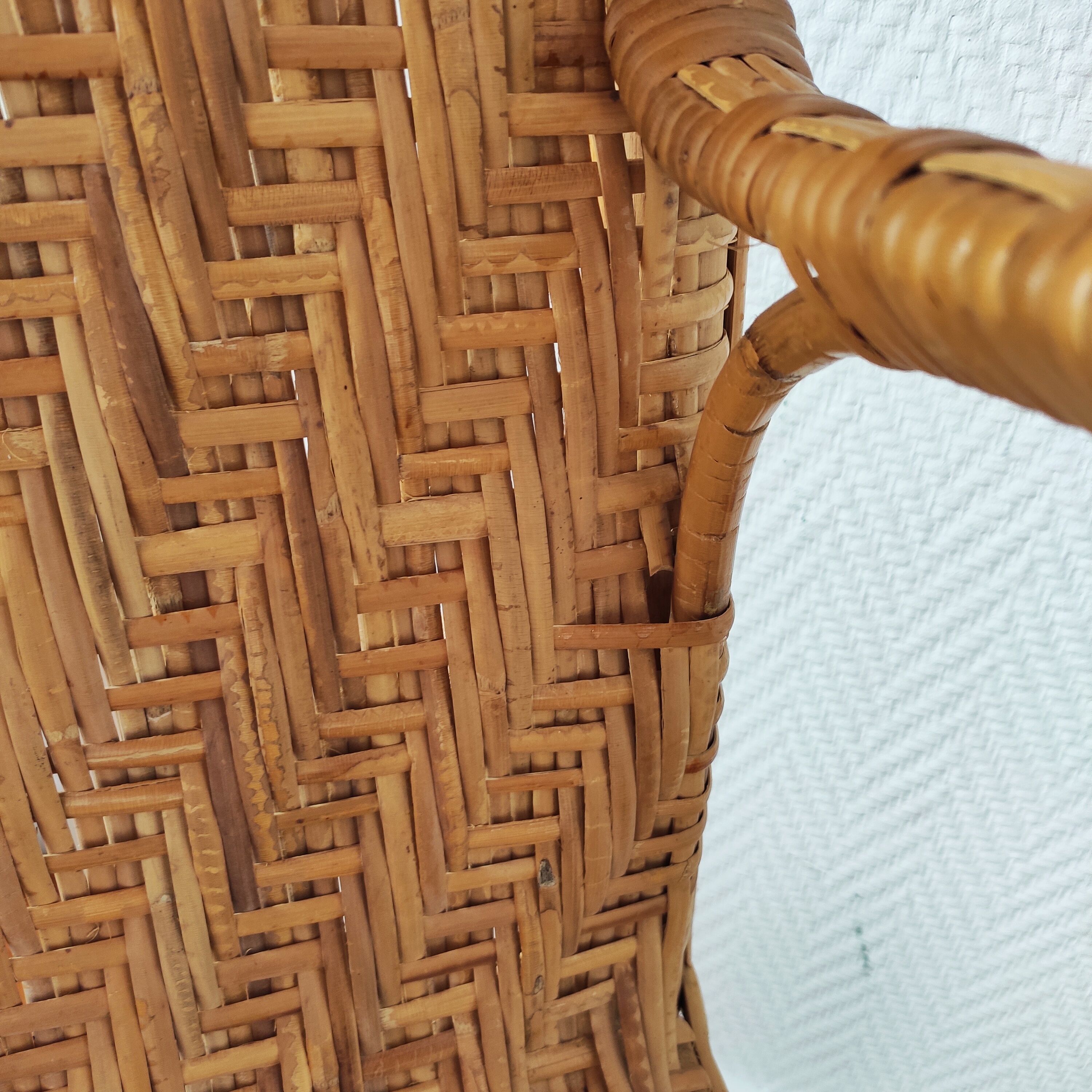 Pair of vintage rattan armchairs