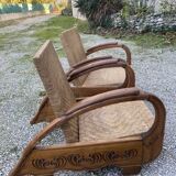 Pair of Art Deco colonial armchairs