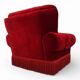 Fauteuil rouge de style Hollywood Regency en Art Déco, 1940