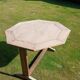 Vintage Octagonal Dining Table – Solid Wood & Trestle Base –