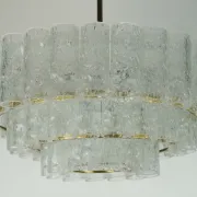 1960s vintage mid century doria ice glass CHANDELIER with 63 glass tubes