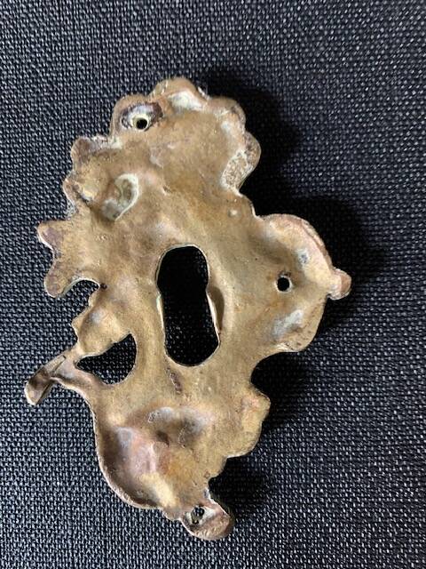 Pair of rocaille bronze keyholes from the 19th century