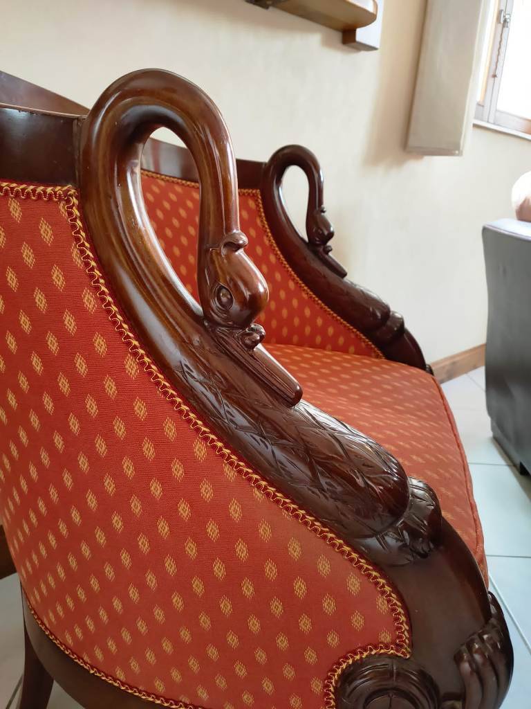 Mahogany armchair in First Empire style