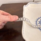 Old Dish Basket Vegetable Dish Earthenware Gien Rouen Renaissance Blue Model