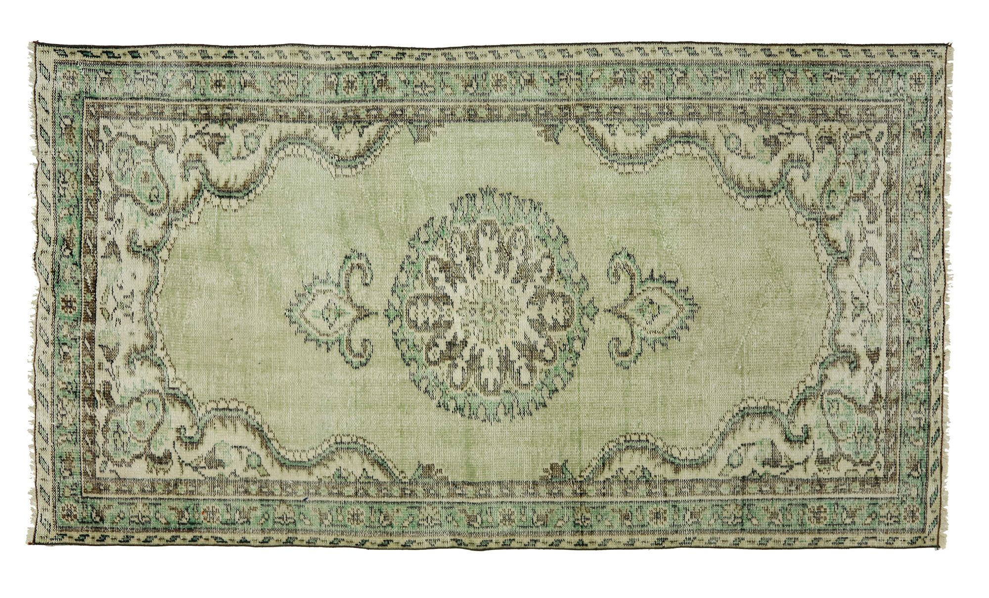 Anatolian handmade vintage rug 256 cm x 134 cm