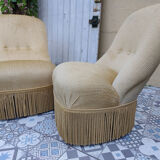 Paire de fauteuils crapauds