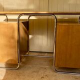Bauhaus desk in oak and chrome, 1930s