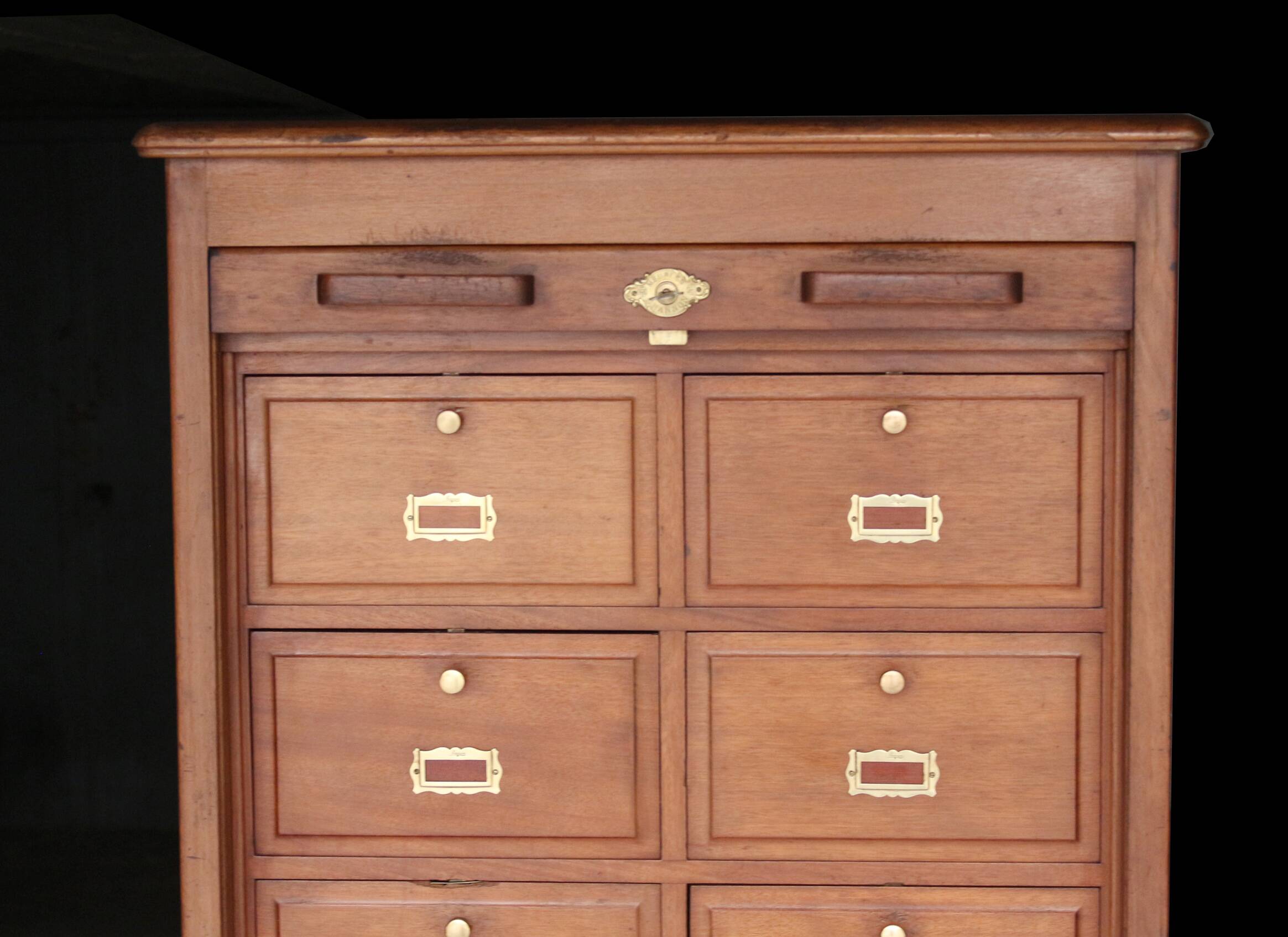 Shannon notary's filing cabinet, in solid mahogany (circa 1900)